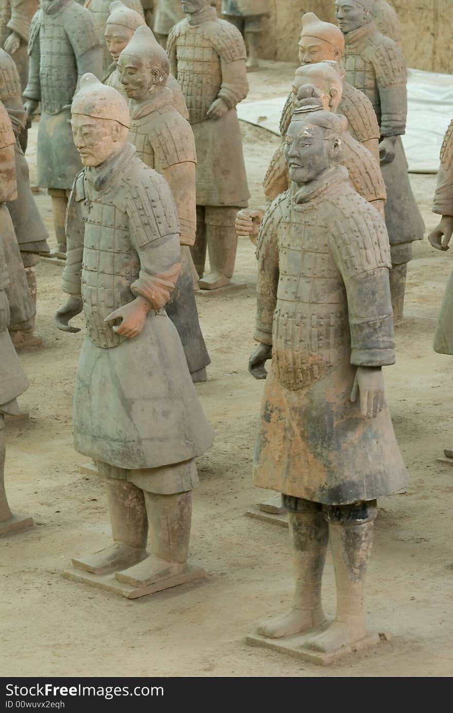 The 2000 year old Terracotta Warriors. Every statue is different and they are located near Xian in Shaanxi Province, China. The 2000 year old Terracotta Warriors. Every statue is different and they are located near Xian in Shaanxi Province, China.