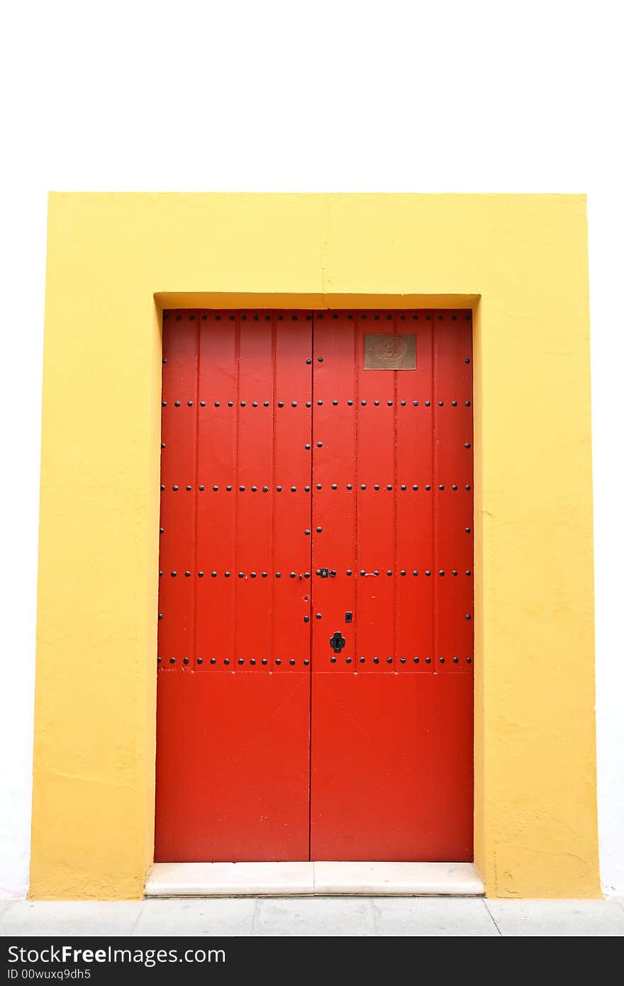 Red and yellow door (arena from Seville, Spain). Red and yellow door (arena from Seville, Spain)