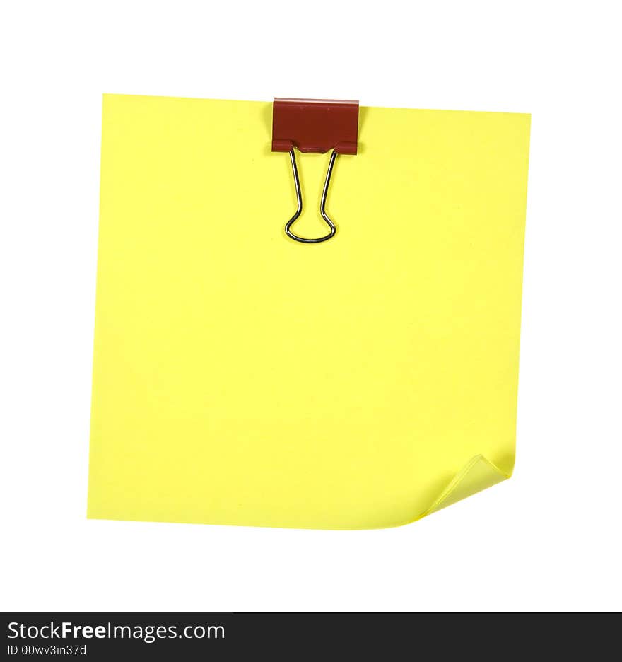 Note With Red Clip Isolated