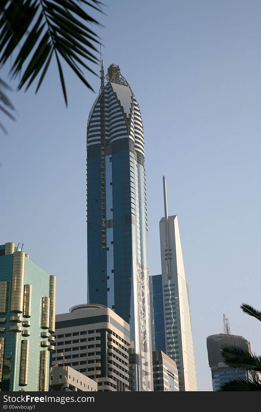 Modern Buildings Rising Dubai Downtown. Modern Buildings Rising Dubai Downtown