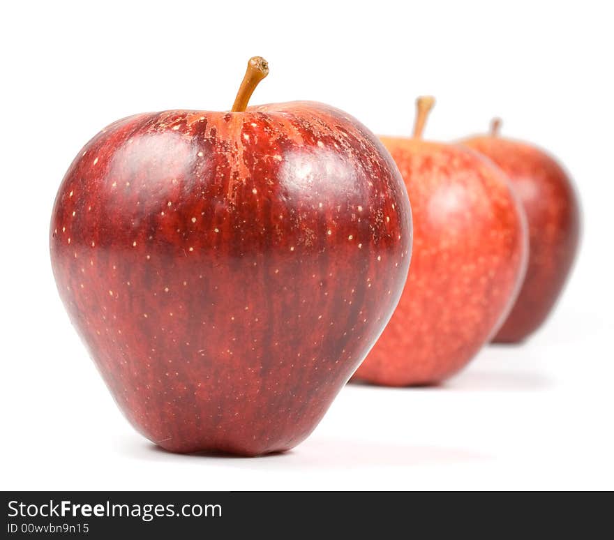 Red apples isolated on a white background