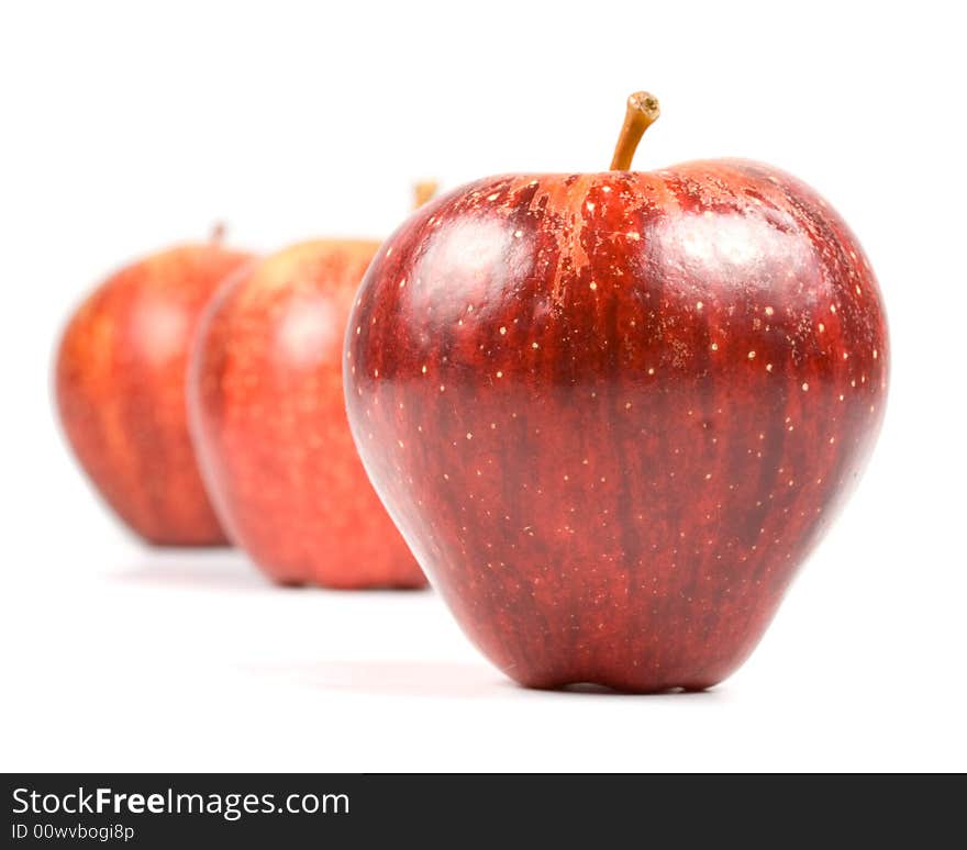 Red apples isolated on a white background