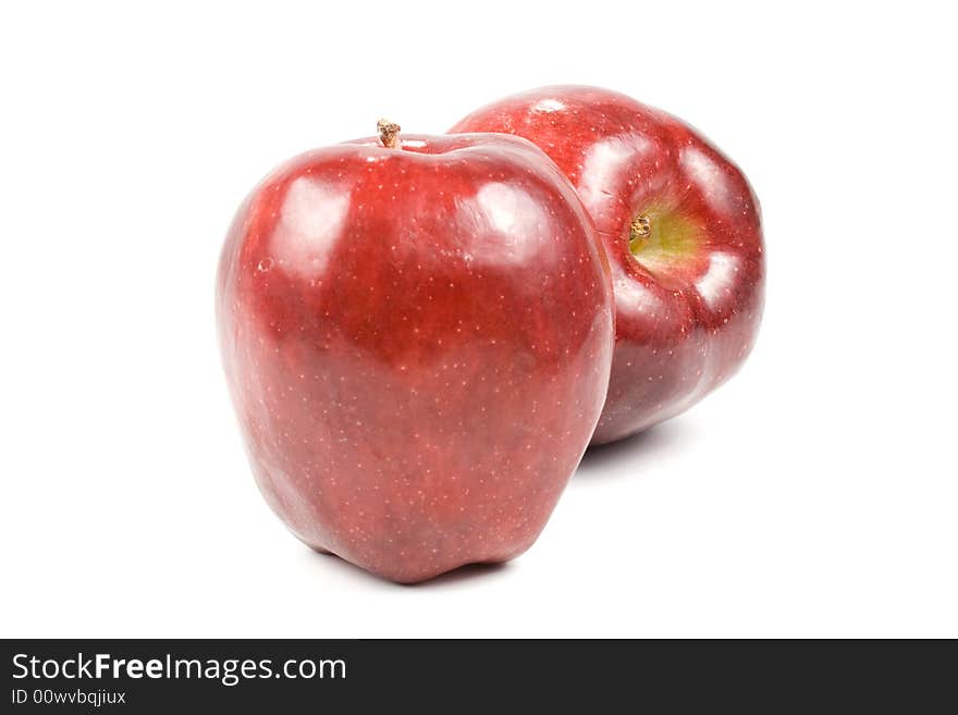 Fresh red apples isolated on a white background