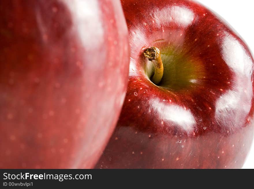 Fresh red apples isolated on a white background