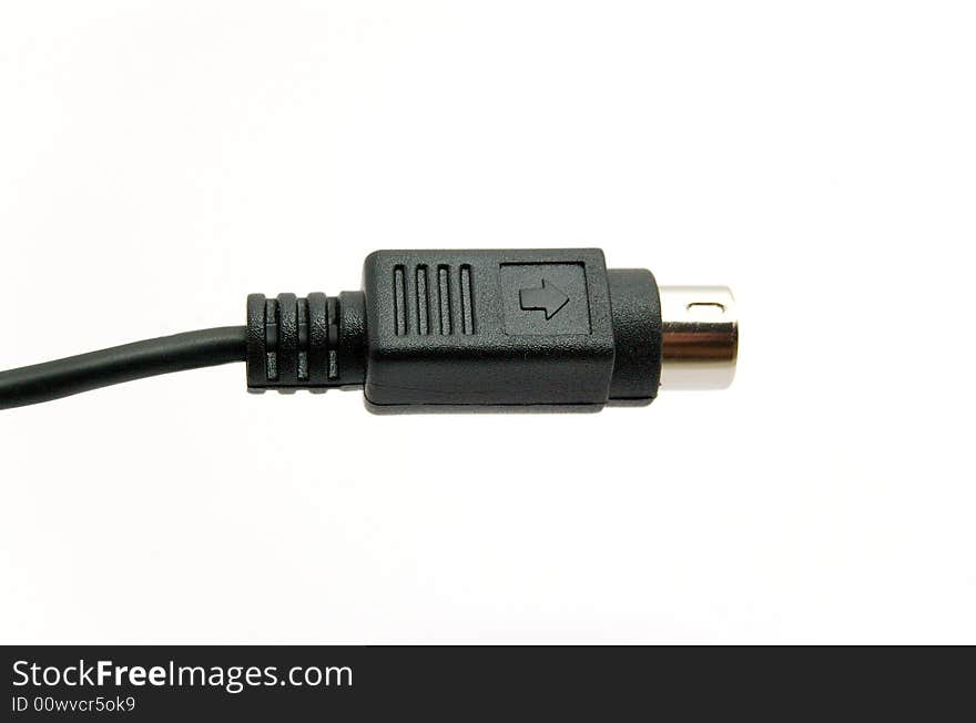 Cable s-video on white background