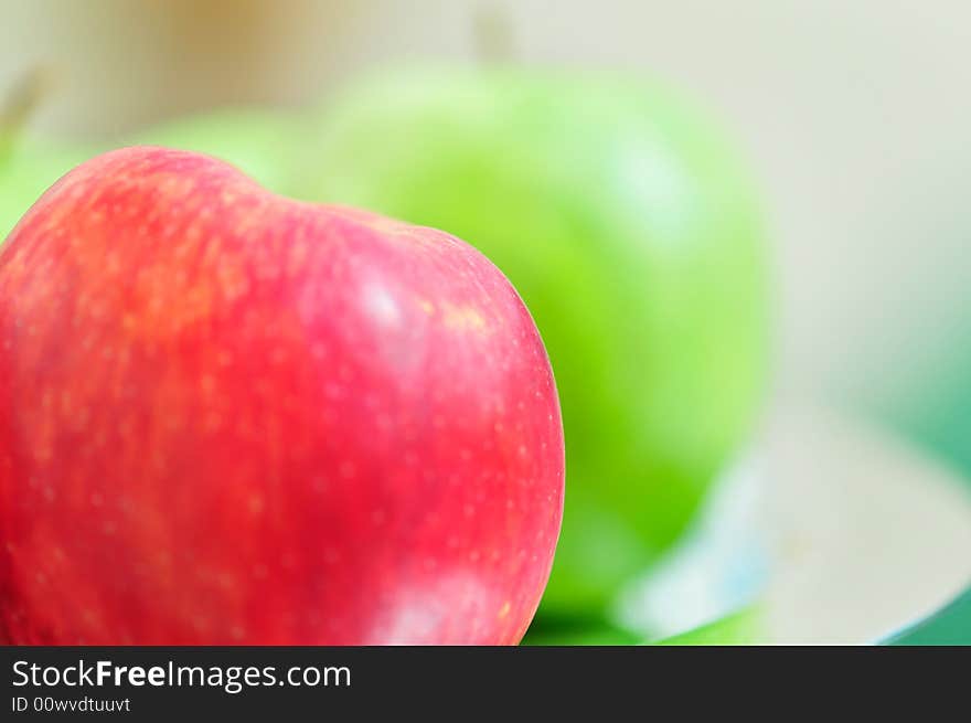 Close-up Red and green apples