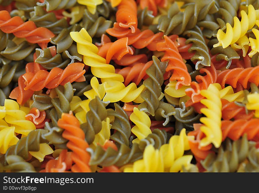 Colored Italian pasta