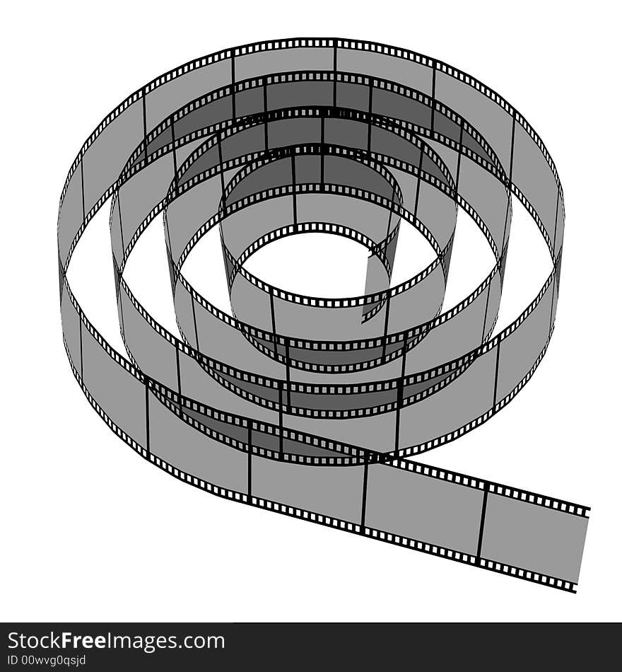 3d blank films strip over white background. 3d blank films strip over white background