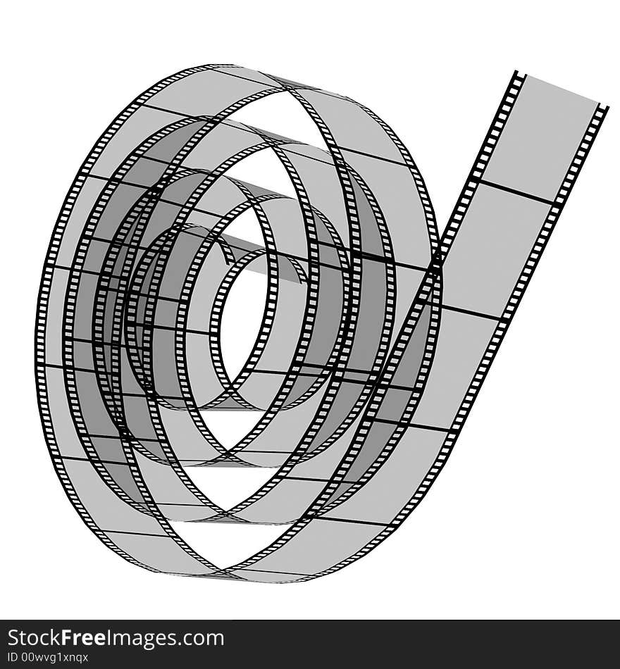 3d blank films strip over white background. 3d blank films strip over white background