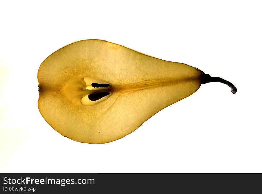 Lobule of pear isolated on a white background