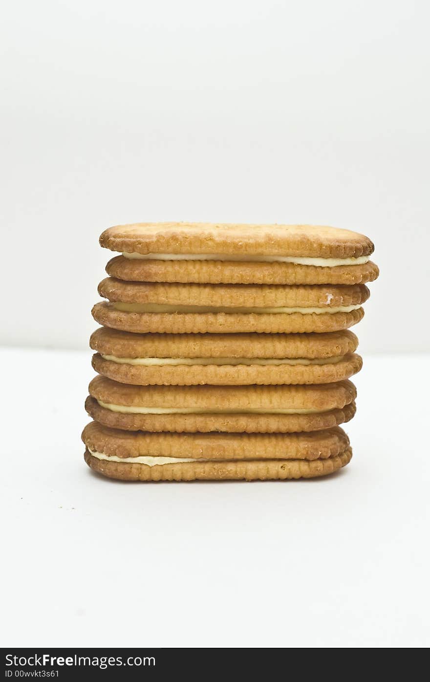 Stacks of biscuit with vanilla filliing. Stacks of biscuit with vanilla filliing