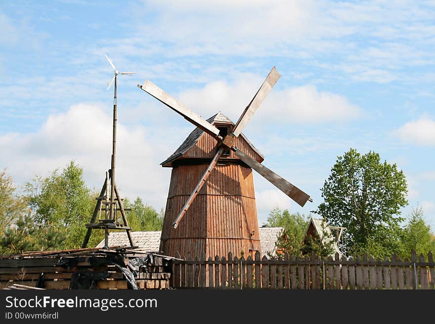 Ecology turbine in poland village