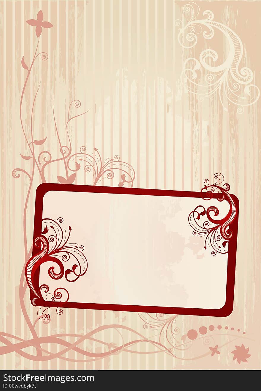 Vector illustration of an abstract floral frame. Vector illustration of an abstract floral frame