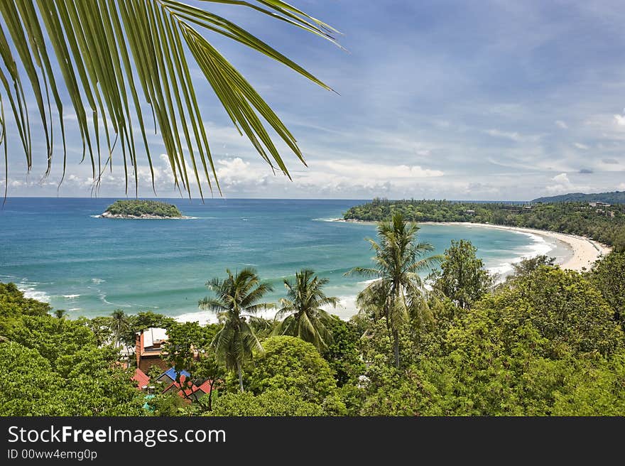 View over a tropival Thai bay. View over a tropival Thai bay