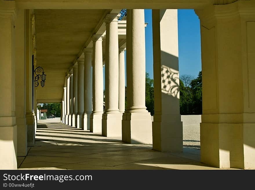 Columns at Schonbrunn Palace in Vienna - austrian capital. Columns at Schonbrunn Palace in Vienna - austrian capital