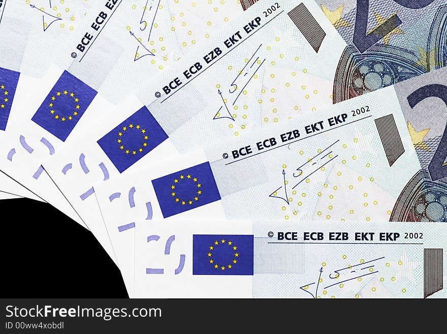 Money - Details Of 20 Euro Notes Laid Out As Fan. Money - Details Of 20 Euro Notes Laid Out As Fan