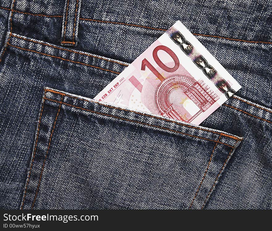 Euro Pocket Money In Blue Jeans