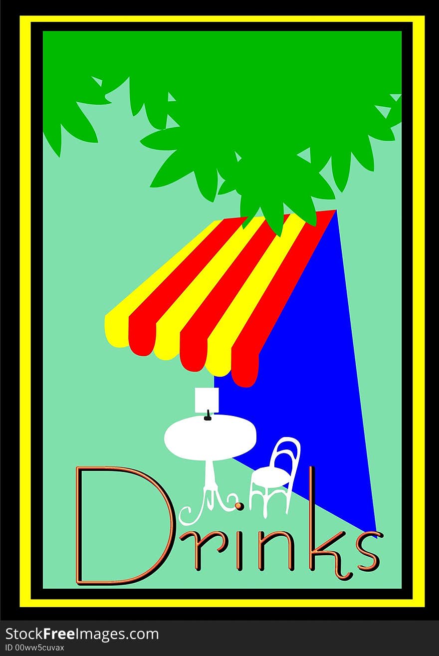 Drinks a poster as wall decoration or advertising-print in vintage style