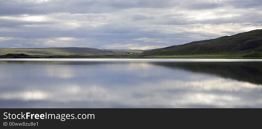 Panoramic view of a tranquil lake