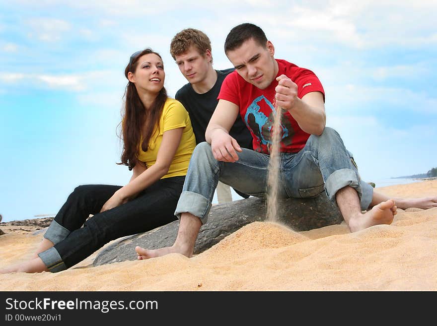 Group of friends on the beach