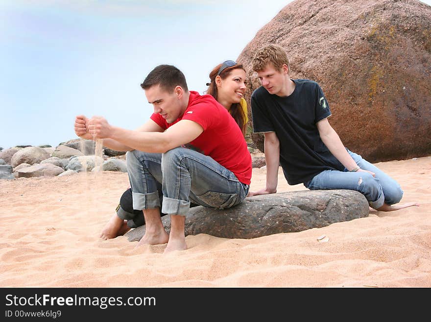 Group of friends on the beach. Group of friends on the beach