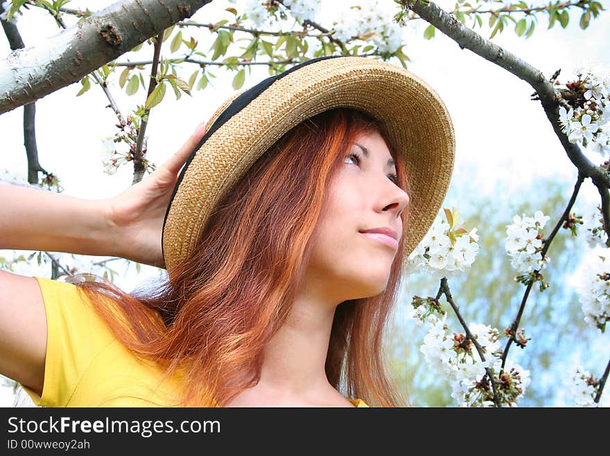 Young girl in the garden. Young girl in the garden