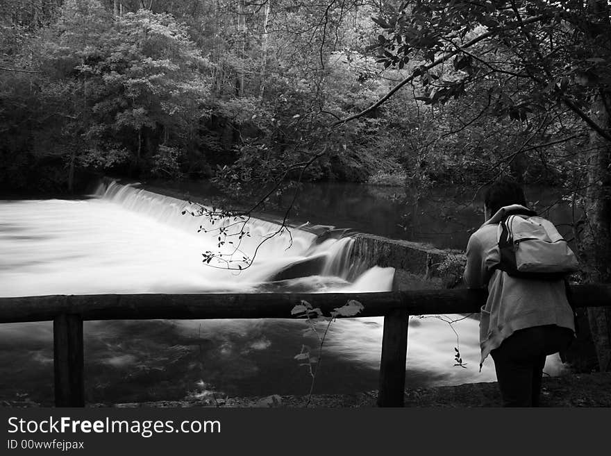 Man and river