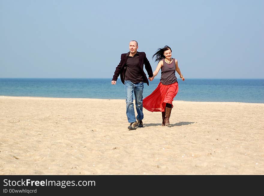 Loving couple on the beach