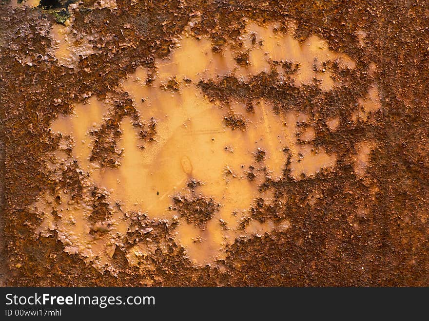 Peeled paint on rusty metal. Peeled paint on rusty metal.