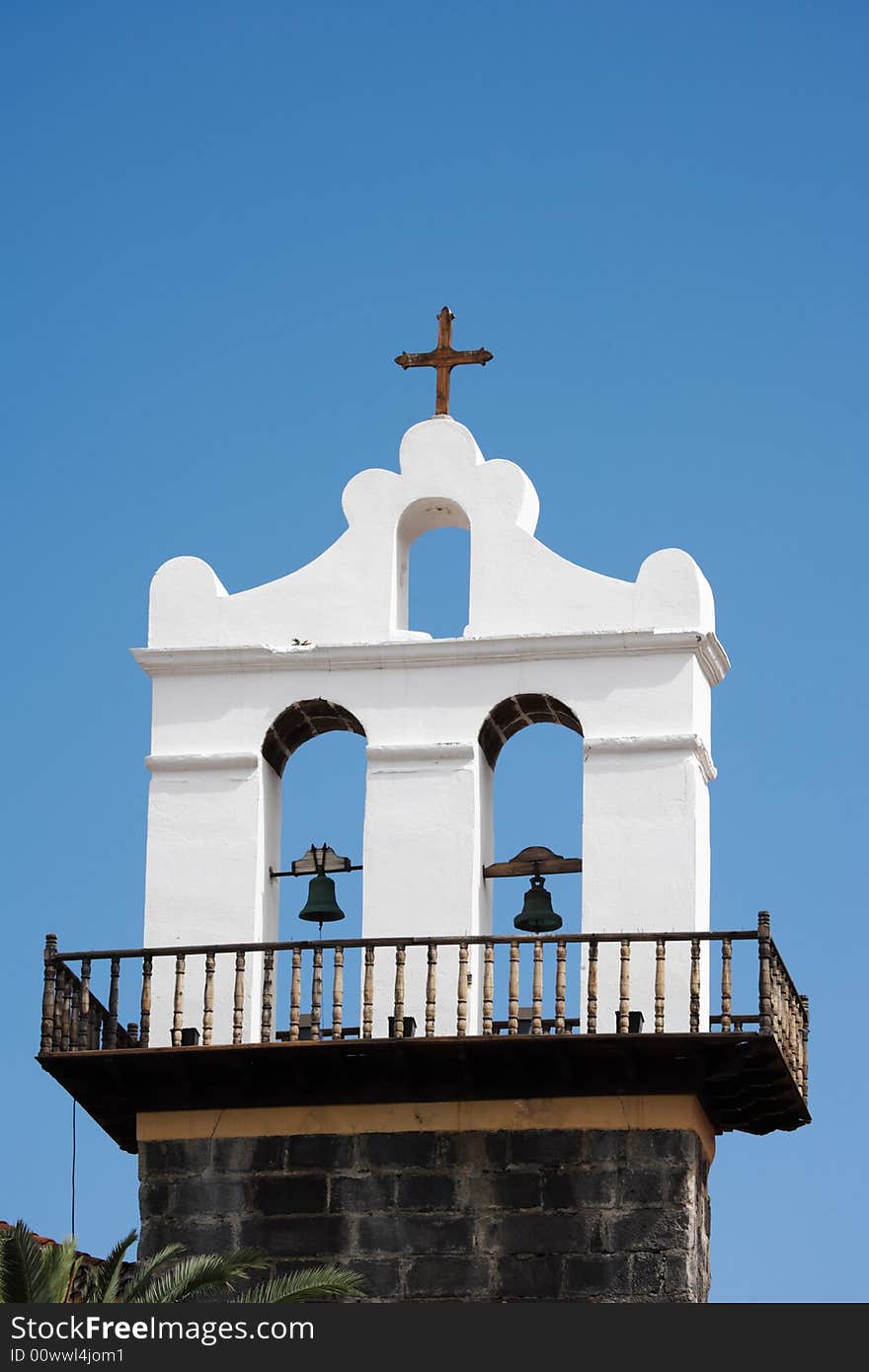 Church bells and cross at tenerife