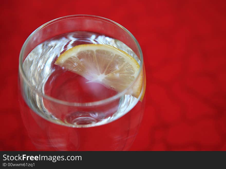 Piece of lemon in in Soda Water