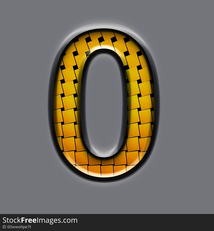 Orange 3d number on grey background