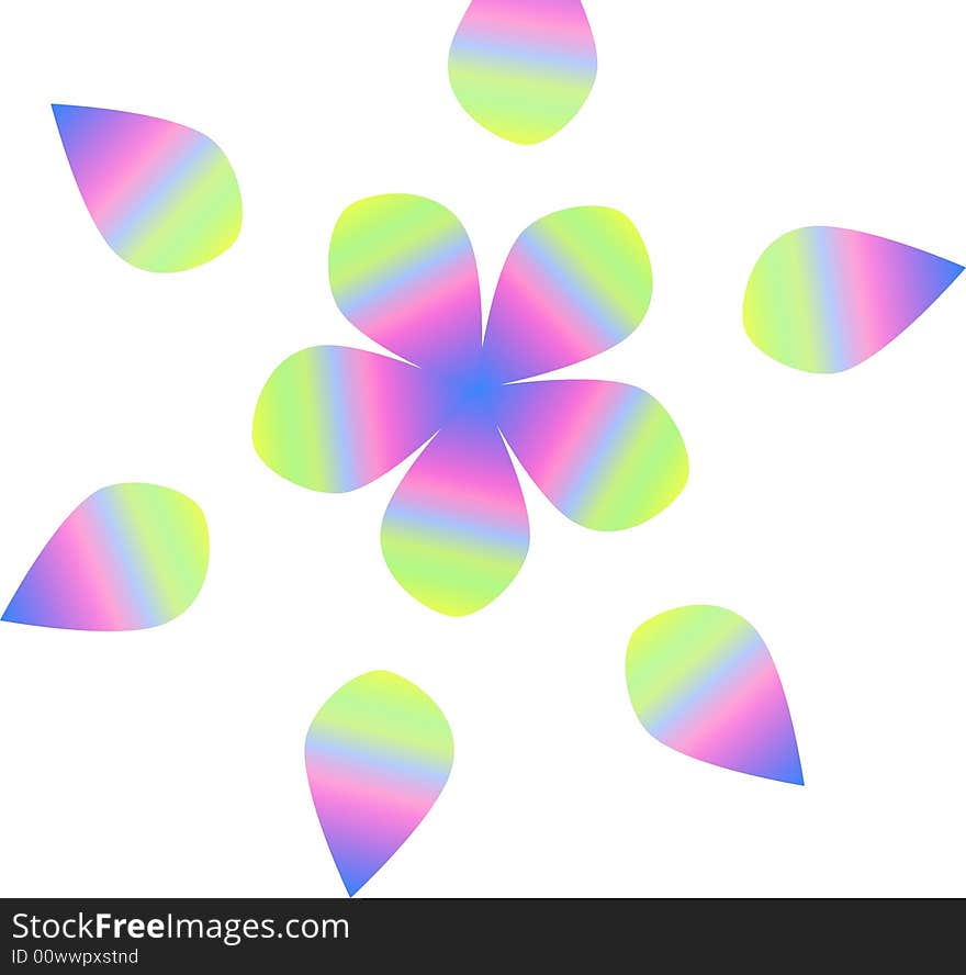 Multicolored bright flower with rainbow colors. Multicolored bright flower with rainbow colors