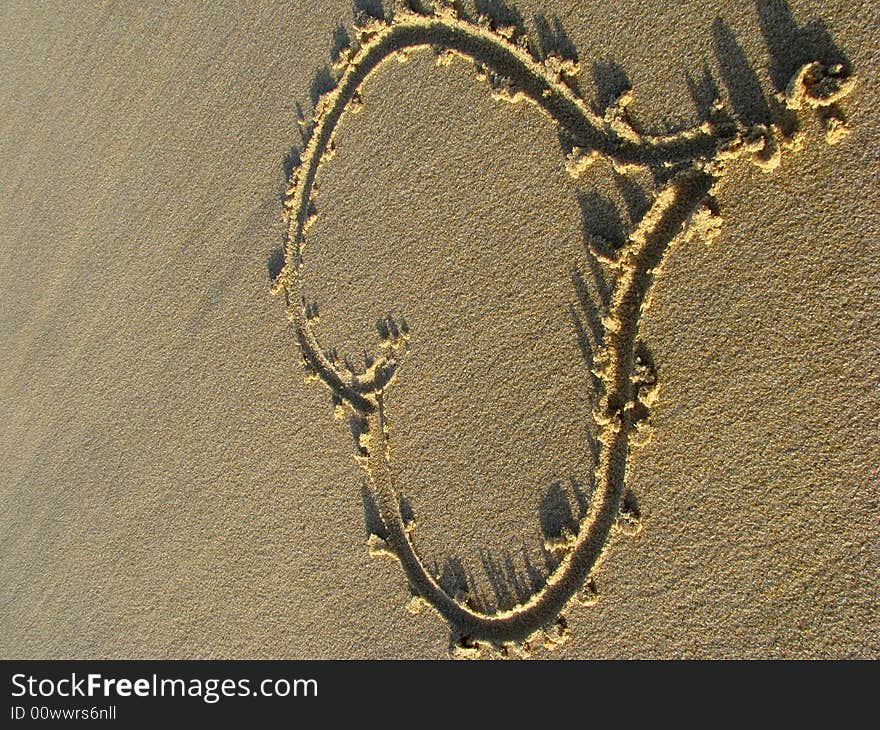 Heart on the sand