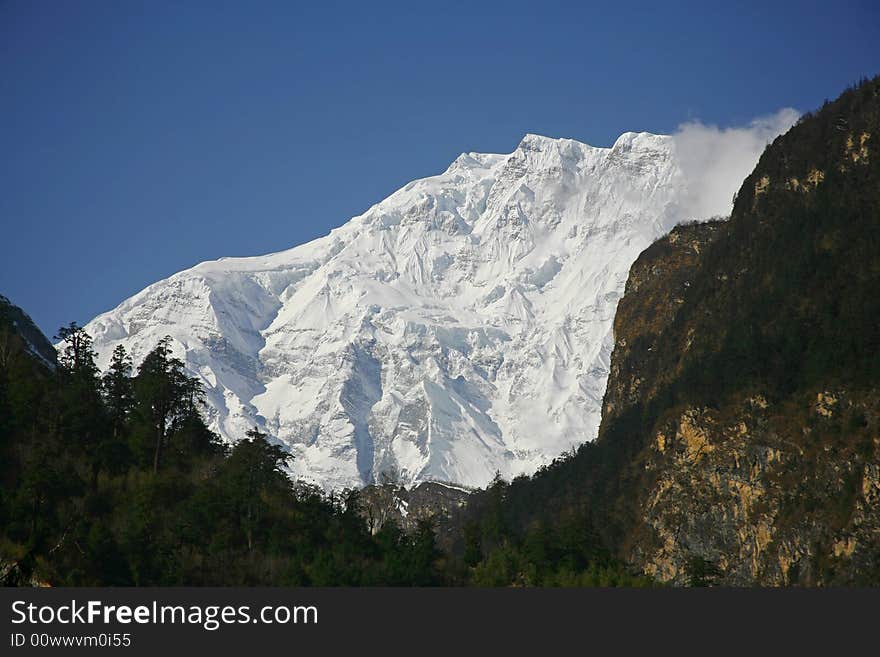 View of annapurna mountain