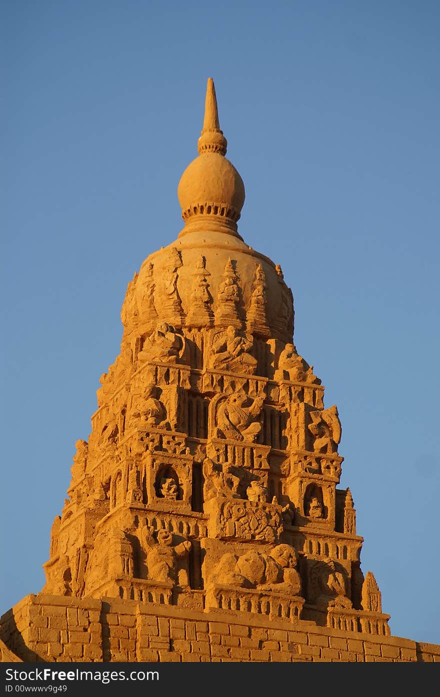 Sand sculpture depicting a detail of a Monkey Temple