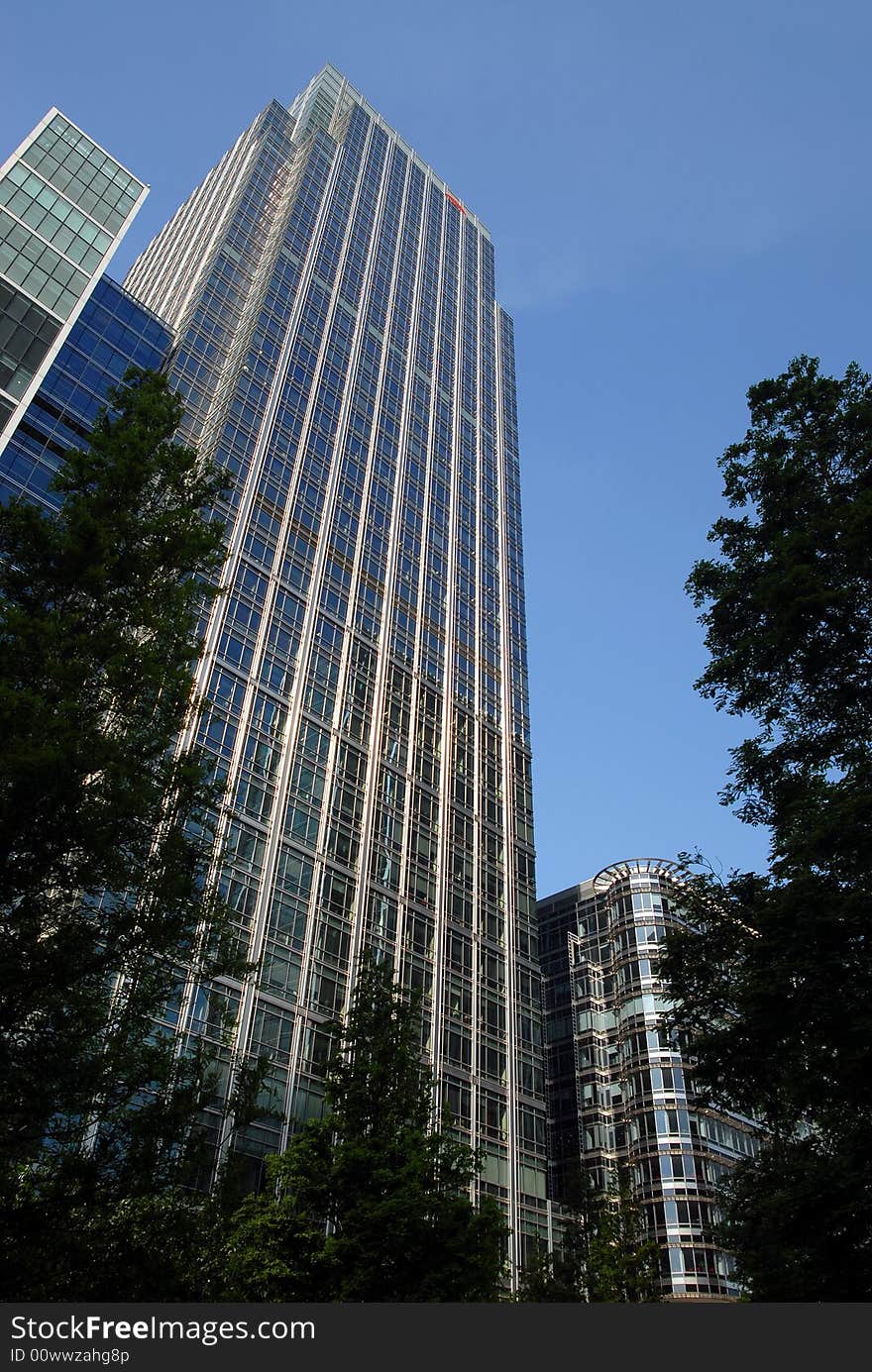 Modern office block in the business and financial district in London. Modern office block in the business and financial district in London.