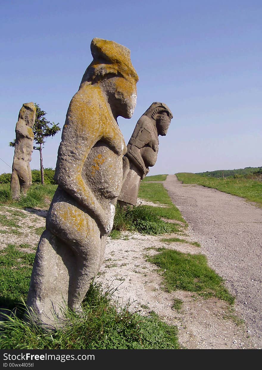 Ancient Scythian stone statues in Eastern Ukraine