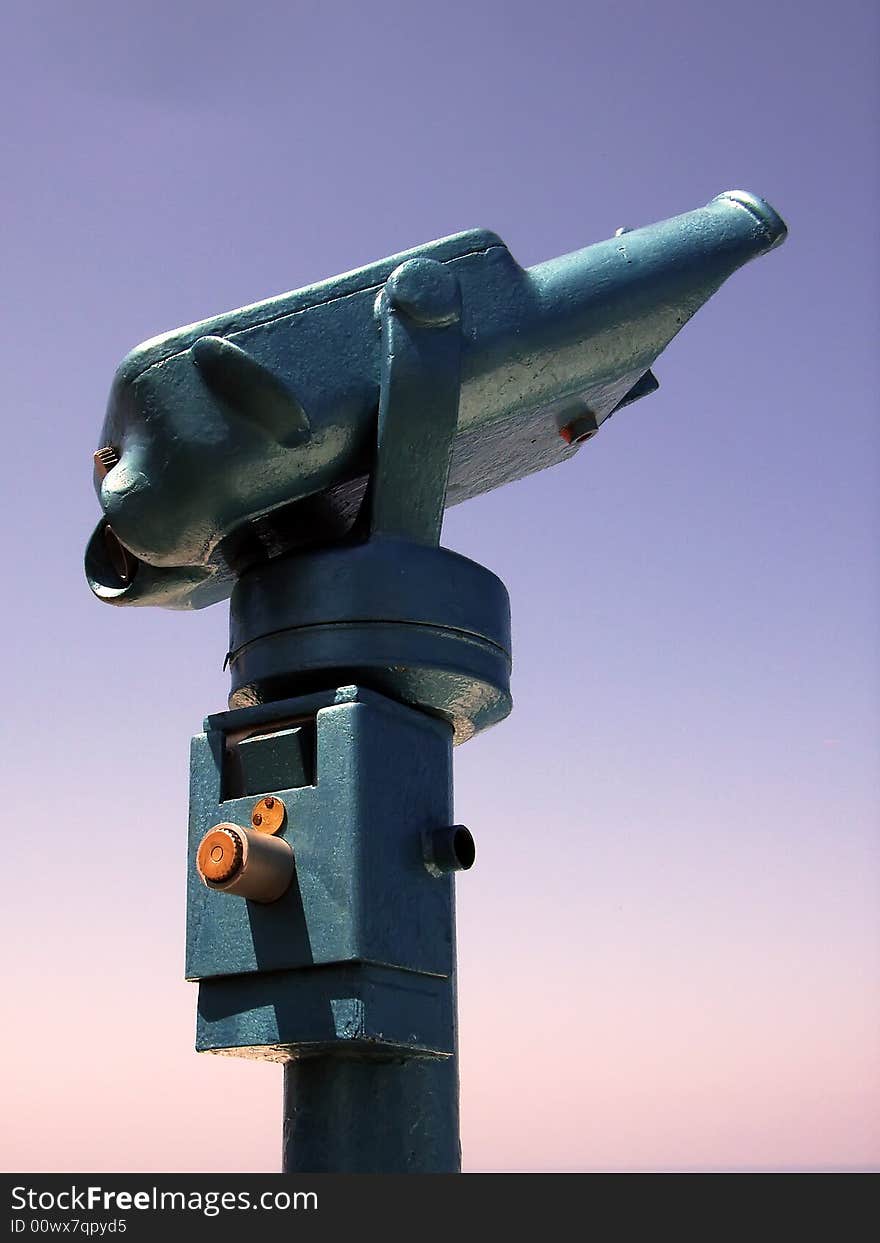 Coin operated binoculars in Santorini (Greece)