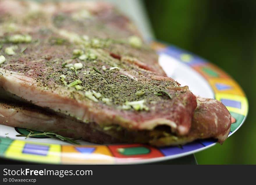 Raw Steaks (close-up)