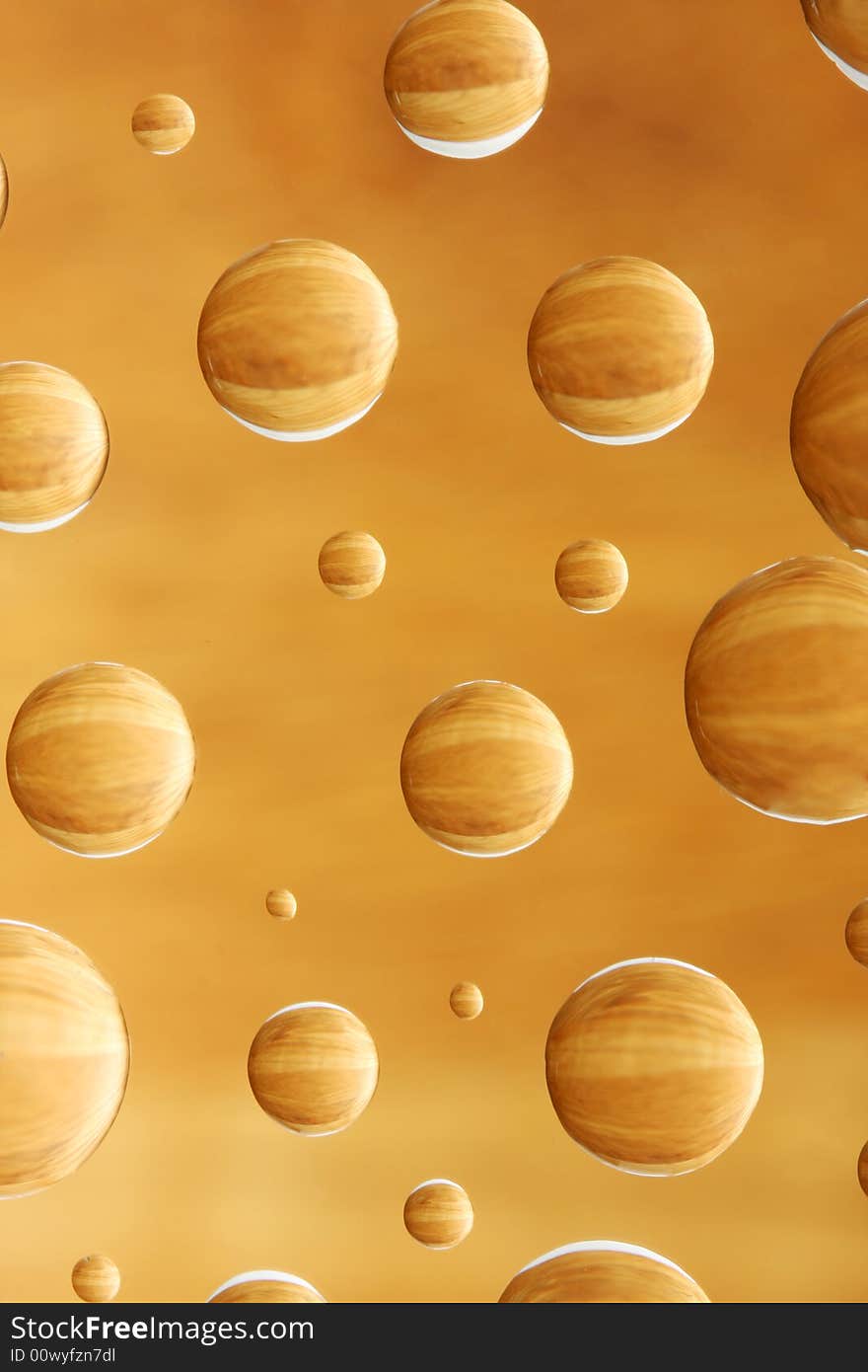 Abstract background of wood pattern, reflected in droplets