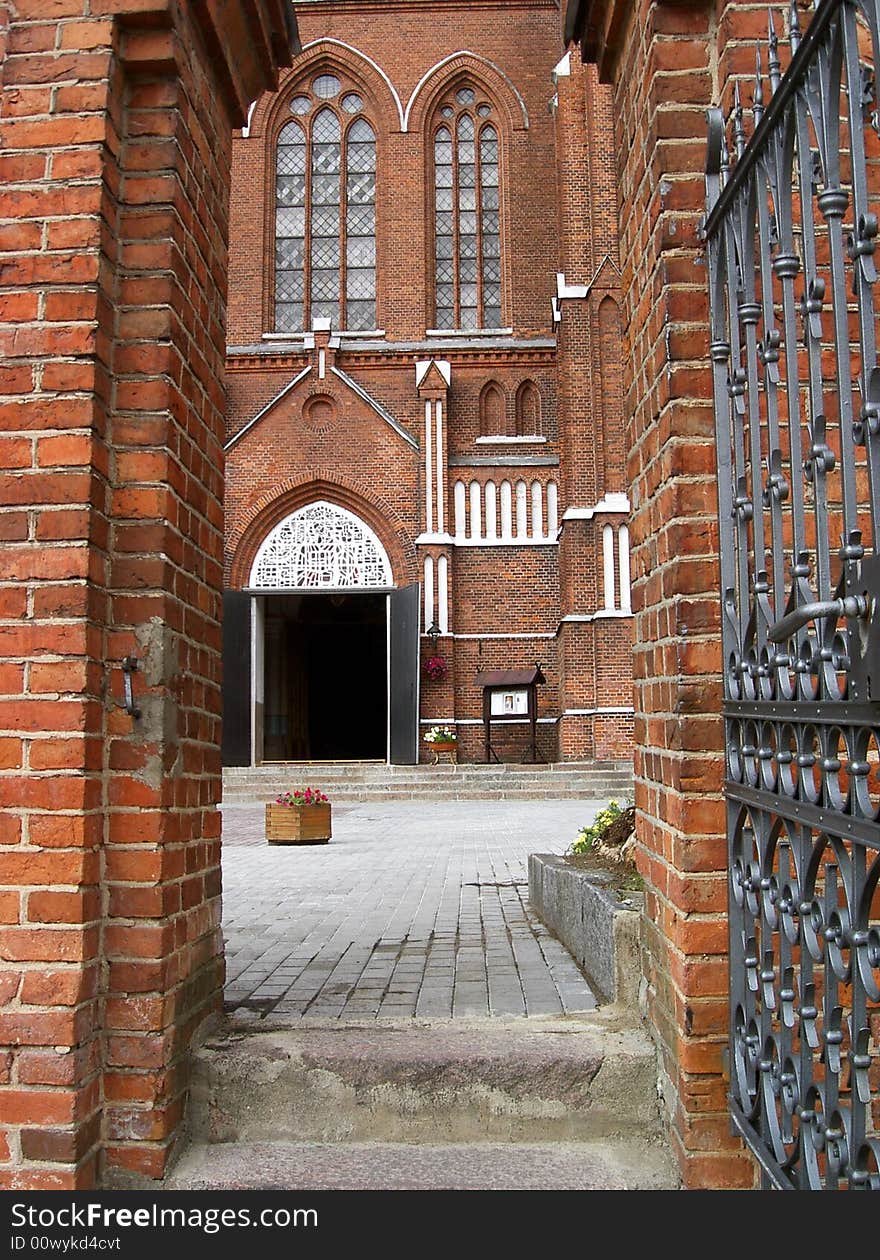 A view of Catholic Church in Anyksciai,Lithuania. A view of Catholic Church in Anyksciai,Lithuania