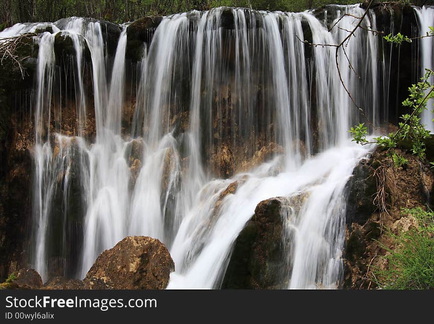 Waterfall in jiuzhaigou valley scenic