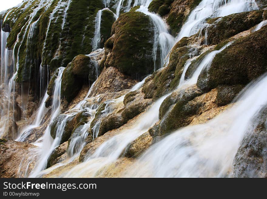 Waterfall in jiuzhaigou valley secnic