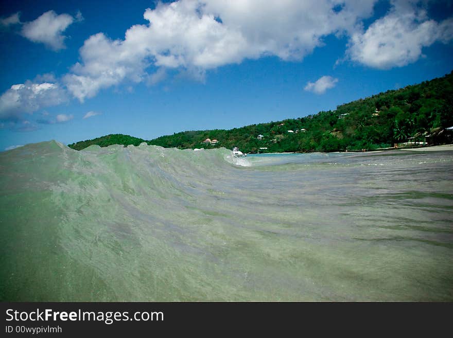 British Virgin Island ocean wave. British Virgin Island ocean wave