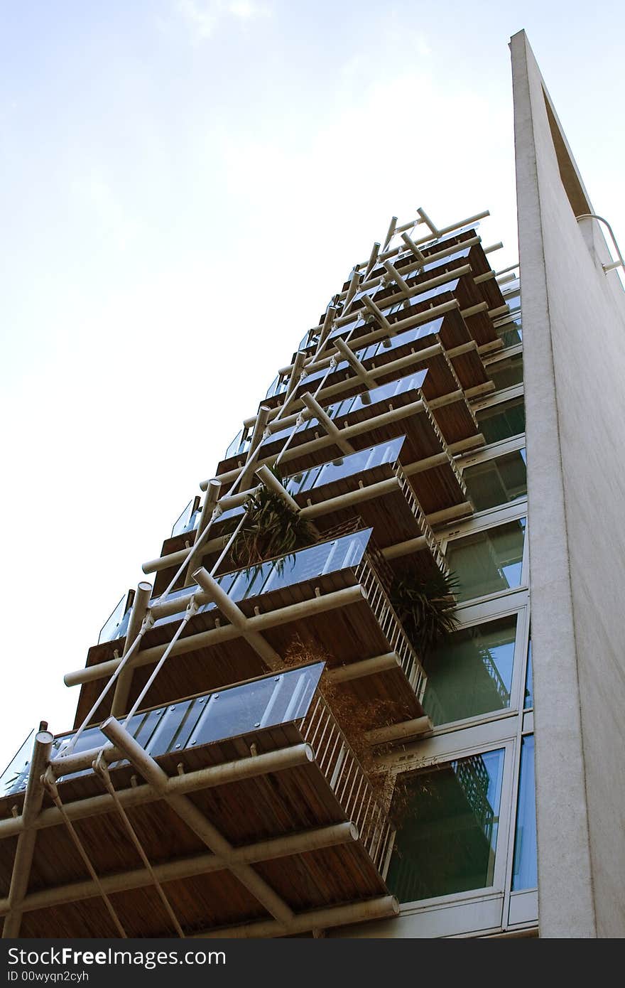 Condominium balconies in London, England