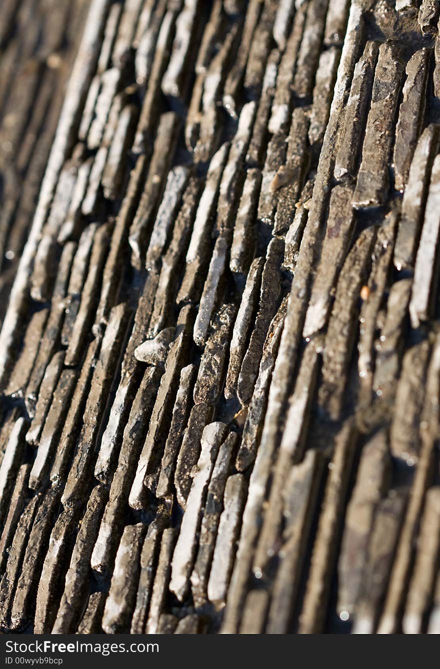 Stone wall used to run water over