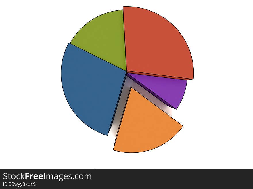 Statistics - 3d isolated multicolor diagram. Statistics - 3d isolated multicolor diagram