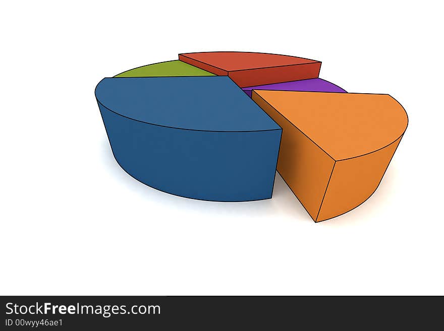 Statistics - 3d isolated multicolor diagram. Statistics - 3d isolated multicolor diagram