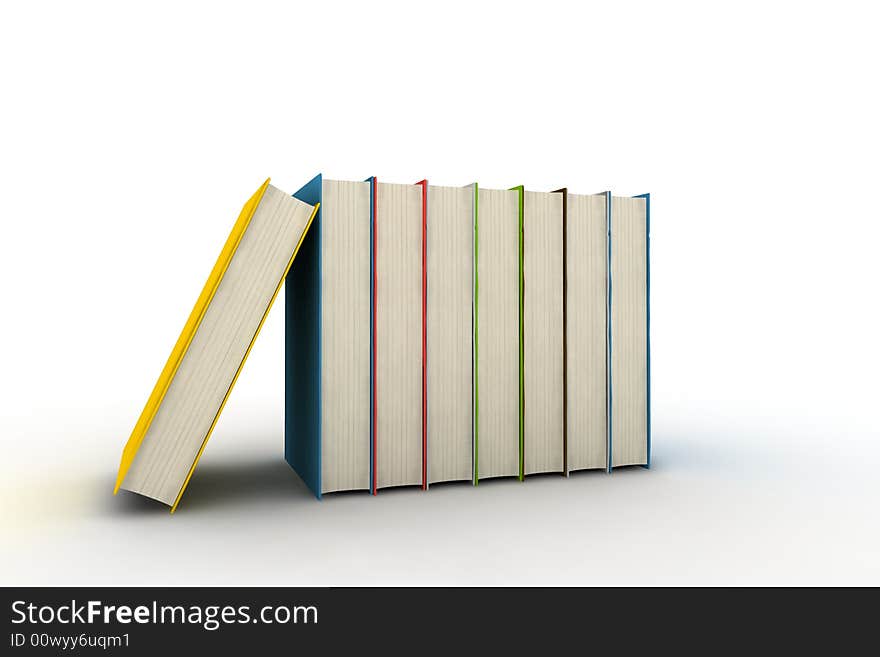 Pile of books - isolated on white background - photorealistic 3d render. Pile of books - isolated on white background - photorealistic 3d render